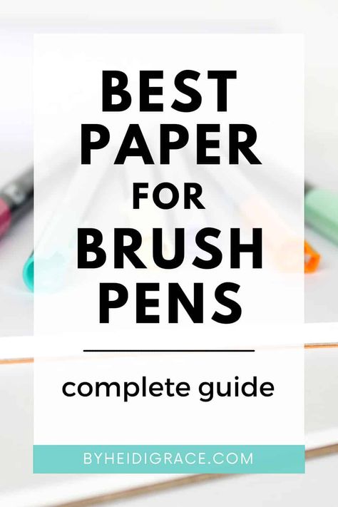 A complete guide to the best papers for brush pens, with a list of the best kinds of smooth paper to use with brush markers to keep the tips from fraying. Help your brush pens last longer by using the right paper! Pretty Fonts Alphabet, Best Brush Pens, Watercolor Brush Pen, Faux Calligraphy, Pretty Fonts, Marker Paper, Copic Sketch Markers, Learn Calligraphy, Brush Markers