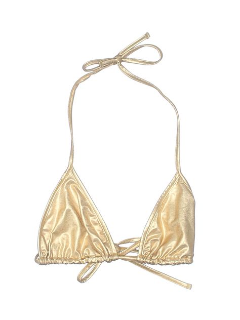 Cheap Fitted Gold Swimwear, Gold Summer Swimwear, Metallic Fitted Triangle Top Swimwear, Gold Adjustable Triangle Top Swimwear, Metallic Gold Bikinis, Metallic Swimwear, Golden Summer, Nye Party, Y2k Clothes