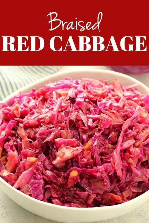 Cabbage With Apples, Cooked Red Cabbage, German Side Dishes, Red Cabbage With Apples, Red Cabbage Recipes, Braised Red Cabbage, German Foods, Braised Cabbage, Christmas Side Dishes