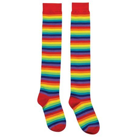 Fitted Knee-high Socks For Halloween Cosplay, Rainbow Knee High Socks, Cheap Playful Knee-high Socks, Halloween Tights, Socks Halloween, Lace Ankle Socks, Cheap Multicolor Knee-high Socks For Women, Wicked Costumes, Costumes For Adults