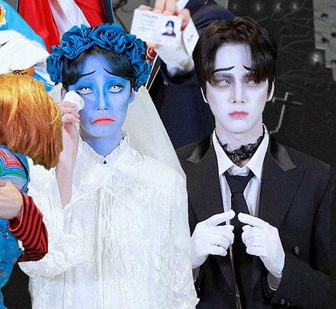 The Boyz Halloween, Halloween Lock Screen, Tbz Chanhee, Kpop Costume, Halloween Duos, Face Painting Halloween, Halloween Icons, Halloween Boys, Corpse Bride