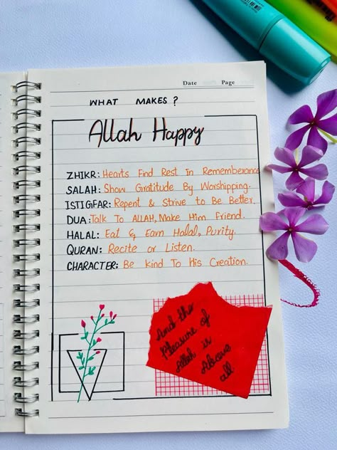 Namaz Journal, Islamic Dairy Ideas, Islamic Journal Ideas Aesthetic, Islam Journal Ideas, Muslim Journal Ideas, Islamic Diary Ideas, Quraan Journaling, Quran Journaling Ideas, Islamic Journal Ideas