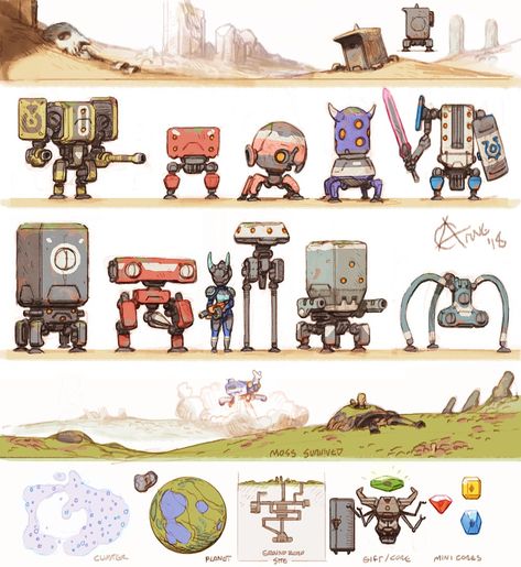 Robot Design Sketch, Android Art, Arte Robot, Spaceship Art, Robot Design, Robot Art, Robots Concept, Robot Concept Art, Game Inspiration