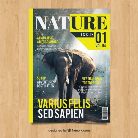 Modern nature magazine cover template wi... | Free Vector #Freepik #freevector #brochure #flyer #business #cover Magazine Front Page Layout Cover Design, Magazine Cover Page Design Ideas, Modern Magazine Cover, Magazine Cover Ideas Creative, Magazine Front Cover Design, Cover Page Magazine, Magazine Cover Design Inspiration, Magazine Cover Design Ideas, Magazine Cover Design Creative