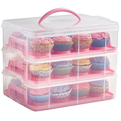 VonShef Snap and Stack Pink 3 Tier Cupcake Holder & Cake ... https://www.amazon.co.uk/dp/B012AQQ88E/ref=cm_sw_r_pi_dp_x_OU.bzbYZMN2KH Cupcake Carrier, Cake Storage, Cake Holder, Cake Carrier, Muffin Cake, Cupcake Cases, Cupcake Holder, 12 Cupcakes, Integrated Handles