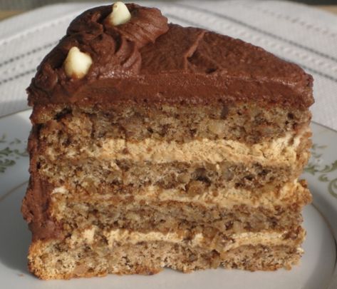 Ukrainians pride themselves on baking the best tortes, and Walnut Torte is one of the most traditional ones. Tortes require time and patience, as you can see from reviewing this recipe, but it is … Walnut Torte Recipe, Torte Recipe, Ukrainian Recipes, Layered Cake, Hungarian Recipes, A Piece Of Cake, Polish Recipes, Piece Of Cake, Russian Recipes