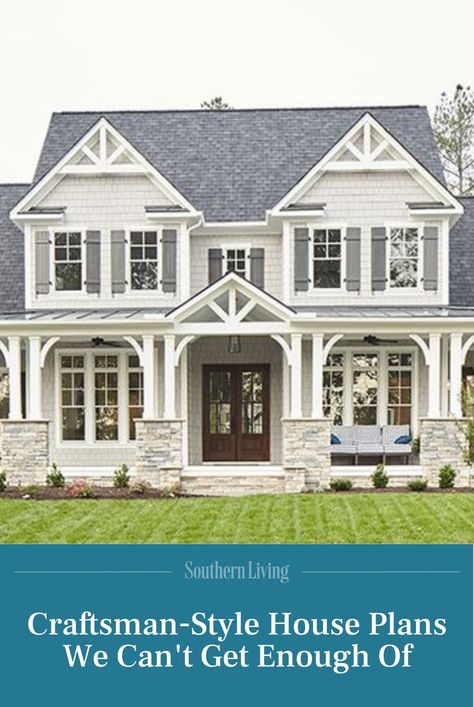 Classic, individual, and oh-so-cozy, craftsman-style homes are some of our favorites because of their distinctive architectural style. #southernliving #houseplans #craftsmanstyle #craftsmanhome Cottage Layout, Craftsman Style House, Modern Floor Plans, Southern Living House Plans, Quaint Cottage, Exterior Paint Color, English Cottage Style, Top Architects, Craftsman Style Homes