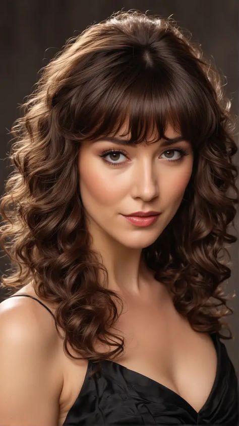 Discover the perfect wavy hair with bangs styles for every face shape in our latest guide. Explore glamorous, tousled, and sleek options that enhance your features, with expert tips on maintenance and products to keep your waves and bangs looking flawless Short Haircut Ideas With Bangs, Haircut Ideas With Bangs, Wavy Hair With Bangs, Perfect Wavy Hair, Short Wavy Pixie, Shoulder Length Hair With Bangs, Bangs Styles, Thanksgiving Hairstyles, Short Haircut Ideas