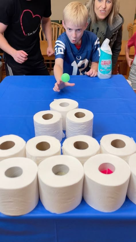 28K views · 1.6K reactions | This Game Would Have Been Expensive in 2020 🤣 | prize, toilet paper, entertainment | This Game Would Have Been Expensive in 2020 🤣 Kids, Mom, and family play funny diy table game with toilet paper and ping pong balls for prizes. This... | By Benson Family | Facebook Ping Pong Ball Games, Doll Activities, Toilet Paper Games, Ball Toss Game, Activities Director, Ping Pong Games, Easy Party Games, Funny Party Games, Salvaged Doors