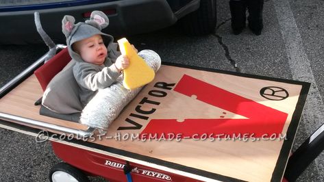 I found some ideas online for a Halloween costume for my son that was made from plywood turning a regular radio flyer wagon into a mouse trap just big enou Halloween Costumes For Big Kids, Radio Flyer Wagon, Baby Halloween Costume, First Halloween Costumes, Radio Flyer Wagons, Bbq Gloves, Mouse Trap, Costumes Diy, Radio Flyer