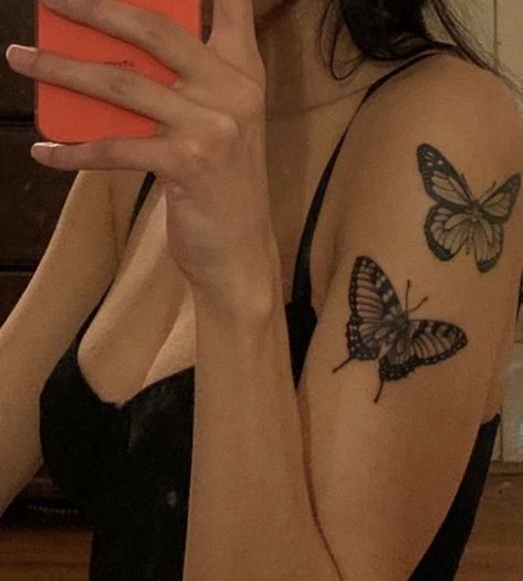 Upper Arm Butterfly Tattoos For Women, Corny Tattoos, Butterfly Shoulder Tattoos For Women, Butterfly Tattoo Shoulder, Vegetarian Tattoo, Butterfly Arm Tattoo, Butterfly Tattoo On Arm, Butterfly Tattoo Arm, A Butterfly Tattoo