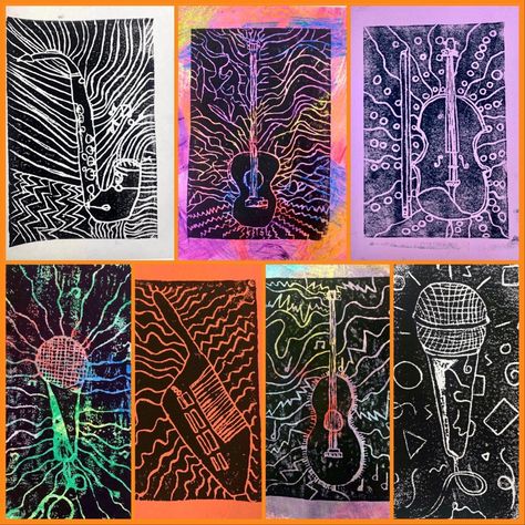 Printmaking Art Lesson, Styrofoam Printmaking, Styrofoam Printing, Arte Pop Up, Art Club Projects, Printmaking Ideas, Printmaking Projects, Art Lessons Middle School, 6th Grade Art