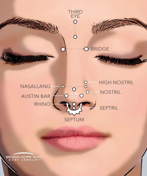 Piercing Facial, Ear Piercings Chart, Piercing Chart, Double Ear Piercings, Nose Piercing Stud, Face Piercings, Nose Piercings, Nose Piercing Jewelry, Facial Piercings