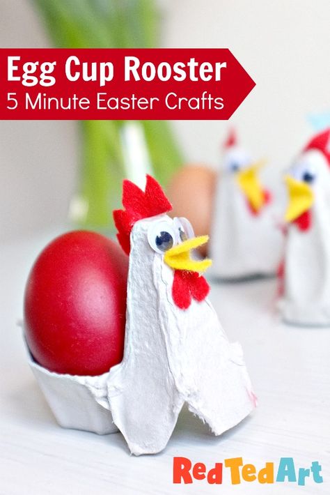 Egg Carton Craft, Påskeaktiviteter For Barn, Easter Crafts Diy Kids, Carton Craft, Red Ted Art, Easter Crafts For Adults, Chicken Crafts, Egg Carton Crafts, Folding Origami