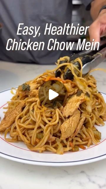 Tasty Tales Haven | Food Page on Instagram: "Skip the takeout and whip up this Easy, Healthier Chicken Chow Mein at home! 🍜🍗

You’ll need:
___

• 150g noodles or pasta (100g uncooked, approx 1/4 pack)
• 1 tsp olive oil (or sesame oil)
• 300g chicken breast, sliced
• Season with 1/2 tsp salt, 1/2 tsp pepper, 1 tsp paprika
• Squeeze of half a lemon
• 3 cups chopped cabbage
• 1 cup shredded carrots
• 1 cup chopped onions (any kind, I used green)
• 1/2 cup chopped celery
• 1/4 cup low sodium soy sauce
• 1 tbsp minced garlic
• 1 tbsp minced ginger
• 1 tbsp honey (or brown sugar)
• optional topping: red pepper flakes
-
Notes:
• For noodles, if you can find yakisoba or soba noodles, they are a great option! Otherwise, any kind works! It’s all about having it in moderation.
• Edamame, red pepper Low Sodium Chow Mein, Chicken Chow Mein, Shredded Carrots, High Protein Low Calorie, Chinese Chicken, Soba Noodles, Low Sodium Soy Sauce, Chow Mein, Shredded Carrot