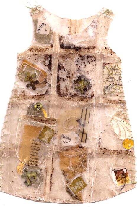 tea bag dress inspired by jennifer collier Dorothy Caldwell, Jennifer Collier, Paper Clothing, Art Dresses, Cafe Culture, Textile Collage, A Level Textiles, Paper Dresses, Tea Bag Art