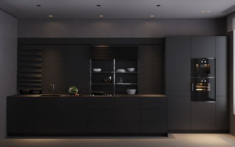 Skyline Apartment 17 - Picture gallery Skyline Apartment, Z Design, Minimal Kitchen Design, Kitchen Appliances Design, Kitchen Appliances Luxury, Luxury Appliances, Dream Kitchens Design, Black Kitchen Cabinets, Dark Interiors