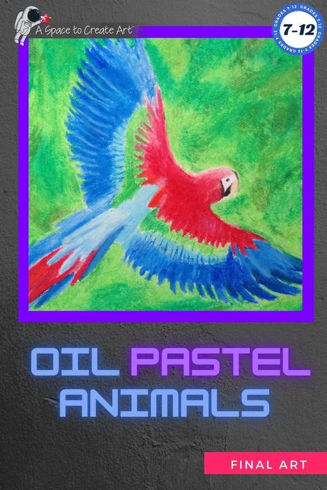 Oil Pastel Animals, Pastel Animals, High School Project, Butterflies Activities, High School Art Lessons, High School Art Projects, Art Education Lessons, Autumn Leaves Art, Mixed Media Art Projects