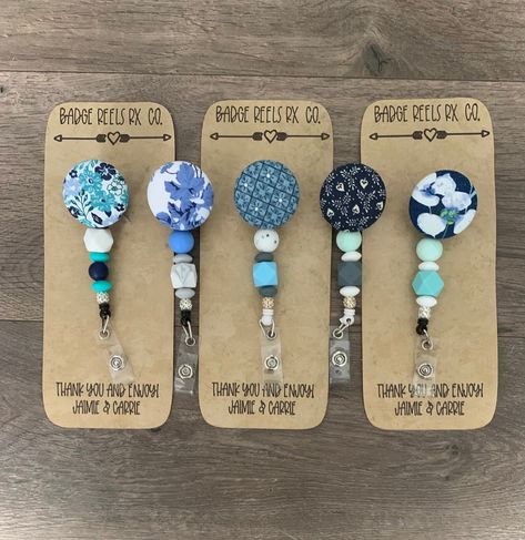 Badge Reels With Silicone Beads, Badge Reel Packaging Ideas, Badge Reels With Beads, Sublimation Badge Reels, Silicone Badge Reel, Badge Reel Display Ideas, Badge Reel Display, Thank You Nurse Gifts, Badge Reels Diy