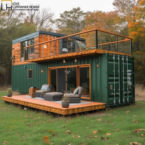 Love Container Homes | Rate this container home from 0-10. Would you live in a container home? Message/Email us to acquire custom architectural plans and designs... | Instagram Prefab Container Homes, Shipping Container Architecture, Shipping Container Cabin, Tiny House Loft, Building House Plans Designs, Building A Container Home, Container Architecture, Small House Floor Plans, Container House Plans