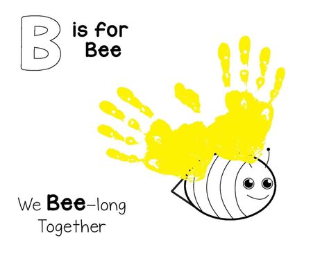 Free Alphabet Craft Printables Bee Handprint, B Is For Bee, Reggio Preschool, Handprint Activity, Handprint Printable, Alphabet Letter Matching, Craft Printables, Abc Crafts, Alphabet Letter Crafts