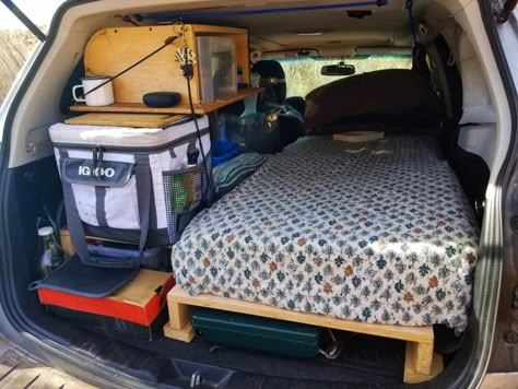 Suv Conversion, Rav4 Camping, Subaru Camping, Living In Car, Suv Camper, Minivan Camping, Truck Bed Camping, Truck Bed Camper, Suv Camping