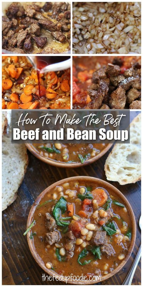 Beef And Beans Crockpot, Recipes Using Beef Stock, Beef And Bean Stew, Beef Bone Soup Recipes, Beef Soup Bones What To Do With, Soup Bones Beef Recipe, Beef Bean Soup, Beef Soup Bone Recipes, Beef And Bean Soup Recipe