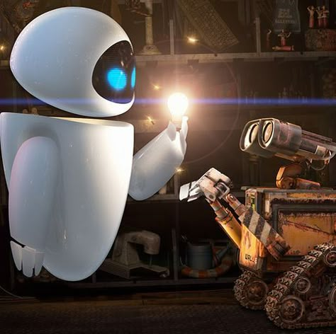 Walle And Eve, Walle Y Eva, Wall E And Eve, Wall E Eve, Wall E, Pixar Movies, A Robot, Disney Movies, Disney Pixar