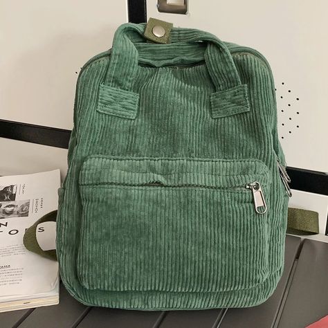 Soft School, Traveling Backpack, Corduroy Backpack, Women Traveling, Aesthetic Backpack, Shoulder Bags For School, Bags For Teens, Functional Accessories, Real Girls