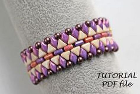 Beading tutorial bracelet, Rulla bead pattern, Kheops Puca, Gemduo beads tutorial, 2 hole beads pattern, Jewelry tutorial bracelet Ethno pdf Rulla Beads, Etsy Patterns, Beadwork Jewelry, Beads Tutorial, Diy Jewelry Set, Beaded Patterns, Rectangular Earrings, Fabric Origami, Beads Pattern