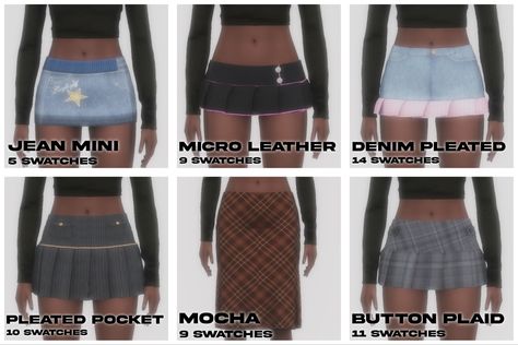 Miniskirt Sims 4 Cc, Sims 4 Plaid Skirt, Sims 4 Cc Low Rise Skirt, Sims 4 Cc Low Rise, Sims 4 Low Rise, Sims 4 Gyaru Cc Clothes, Sims 4 Mini Skirt, Sims 4 Cc Mini Skirt, Low Waisted Skirt