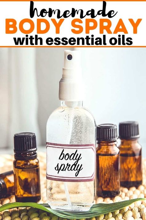 This Easy DIY Body Spray / DIY Body Mist is super refreshing and customizable--the perfect easy and fun DIY beauty product to make and makes a great homemade gift too! You can use this in so many ways--as a DIY room spray, DIY linen spray, as a light Homemade Perfume....so many great options! Diy Body Mist, Body Spray Diy, Diy Body Spray Recipes, Room Spray Diy, Essential Oil Body Spray, Homemade Body Spray, Body Spray Recipe, Diy Body Spray, Natural Body Spray