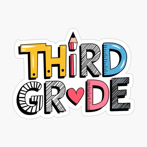 Get my art printed on awesome products. Support me at Redbubble #RBandME: https://www.redbubble.com/i/sticker/Third-Grade-Back-To-School-3rd-Grade-Teacher-by-ViktoonShirts/164202703.EJUG5?asc=u Popular In School, Back To School 3rd Grade, Coffee Sticker Design, 3rd Grade Teacher, Teacher Stickers, Coffee Stickers, Classroom Crafts, Coffee Is Life, Grade 3