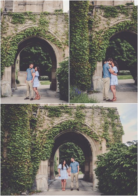 Jenny and Colin's summer University of Chicago engagement photos with Chicagoland wedding photographer Kara Evans Photographer. University Of Chicago Engagement Photos, Chicago Engagement Photos, Salt Flat, Chicago Summer, Romantic Picnic, Garden Engagement, Engagement Pic, Wedding Engagement Pictures, University Of Chicago