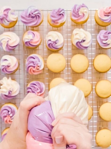 Piping With Store Bought Frosting, Make Store Bought Icing Better, How To Keep Frosting From Melting, How To Turn Store Bought Frosting Into Icing, How To Make Tub Icing Better, Piped Icing Cake, Perfect Piping Frosting, Store Bought Icing For Piping, How To Make Cake Decorating Icing From Canned Frosting