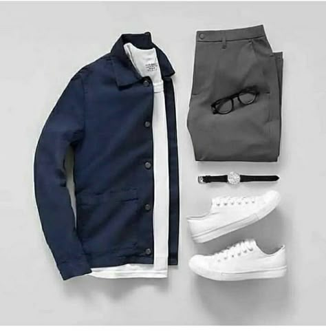 Blue Jacket Outfits Men, Dark Blue Jacket, Herren Style, Men Fashion Casual Shirts, Mens Casual Dress Outfits, Outfit Jeans, Smart Casual Outfit, Mens Fashion Casual Outfits, Cool Outfits For Men