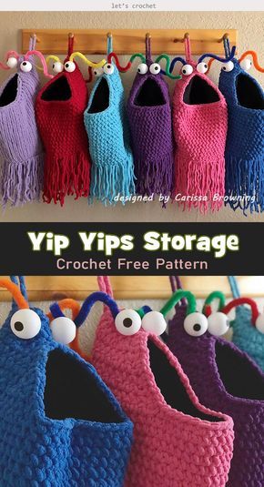 Crochet Alien, Storage Crochet, Yip Yip, Crocheted Bags, Crochet Mignon, Crochet Gratis, Crochet Simple, Haken Baby, Crochet Free