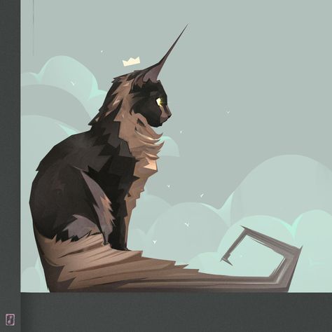 ArtStation - A cat contemplates the stars, François Bourdin Warrior Cats Art, Have Inspiration, Warrior Cat, Arte Fantasy, Cute Kittens, Warrior Cats, Cat Drawing, Creature Art, 귀여운 동물