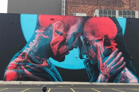 @insane51 wall in Worcester, Massachussetts, USA 🇺🇸(2018) • #insane51 #urbanart #streetart #painting #streetartofficial #contemporaryart #worcester #massachusetts Double Exposition, Murals Street Art, Futuristic Art, 3d Wall Art, Street Art Graffiti, Street Artists, Worcester, Double Exposure, Art Moderne