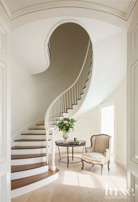 Luxe Halls  Stairs Staircase Architecture, Beautiful Stairs, American Farmhouse, Luxe Interiors, Spiral Staircase, Staircase Design, Stairs Design, Designs Ideas, My New Room