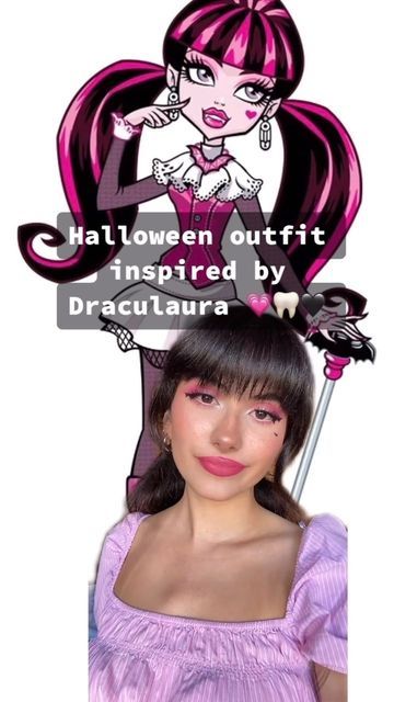 Diy Draculaura Costume, Draculara Cosplay Outfit, Halloween Costumes Easy Last Minute, Draculaura Halloween Costume, Draculaura Halloween, Draculaura Makeup, Draculaura Costume, Monster High Halloween Costumes, Easy Halloween Costume Ideas