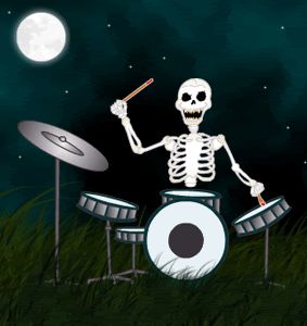 See Jo 's Animated Gif on Photobucket. Click to play Skeleton Band, Animations Gif, Spooky Song, Cat Pumpkins, Happy Halloween Pictures, Amazing Halloween Costumes, Witch Flying, Halloween Songs, Halloween Graphics