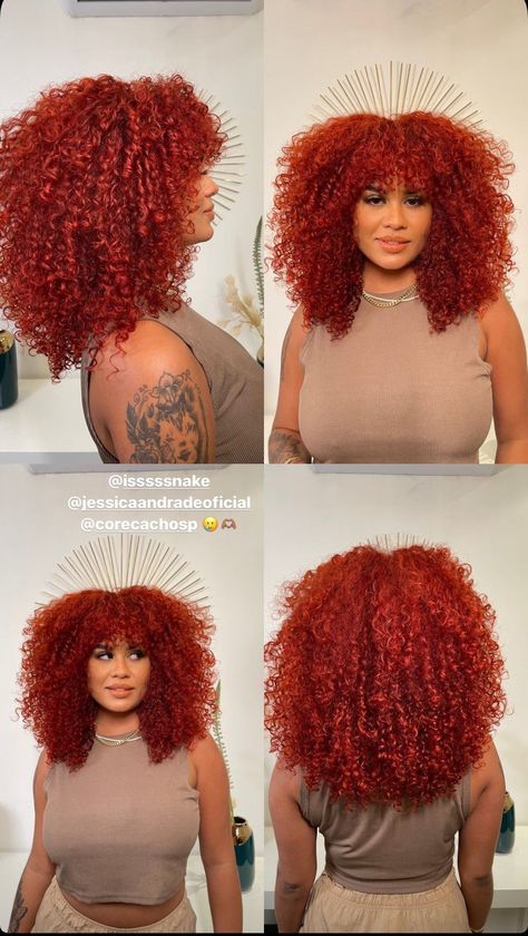 Curly Bob Hairstyle Inspirations for Beautiful Curls Ginger Red Hair Black Women, Copper Curly Hair Black Women, Red And Ginger Hair, Red Afro Hair, Orange Curly Hair, Curly Bob Haircut, Red Afro, Pretty Red Hair, Bob Haircut Ideas