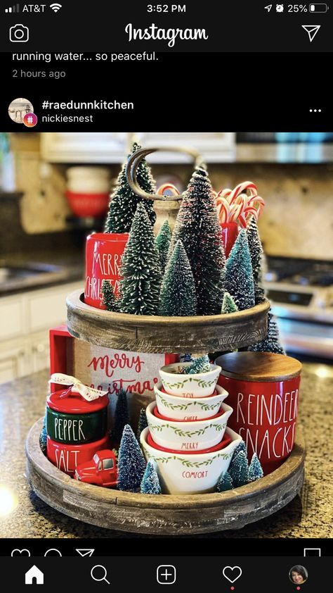 Tiered Tray Ideas, Christmas Vignette, Dollar Tree Christmas Decor, Tray Decor Christmas, Gingerbread Christmas Decor, Christmas Tray, Christmas Vignettes, Tiered Tray Diy, Christmas Kitchen Decor