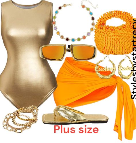 Shop Plus Orange Tie Side Sarong and other curated products on LTK, the easiest way to shop everything from your favorite creators. Jouvert Outfit, Caribbean Vacation Outfit, Punta Cana Outfits, Island Outfits, Jamaica Trip, Outfit Baddie, Vacation Outfits Women, Cute Vacation Outfits, Tropical Outfit