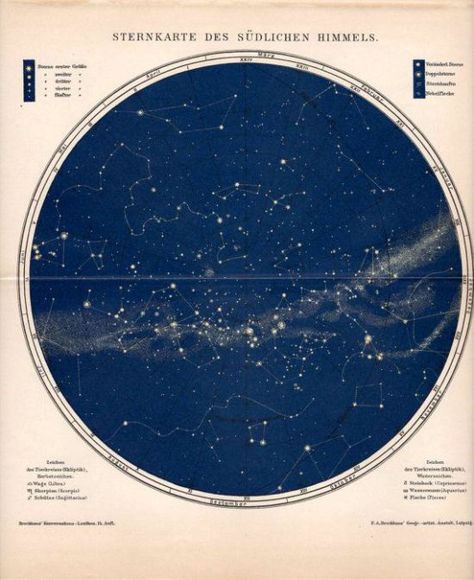 Old Astronomy, Blue Academia, Constellation Chart, Star Charts, Vintage Astronomy, Science Space, Stars In The Sky, Star Chart, Star Map