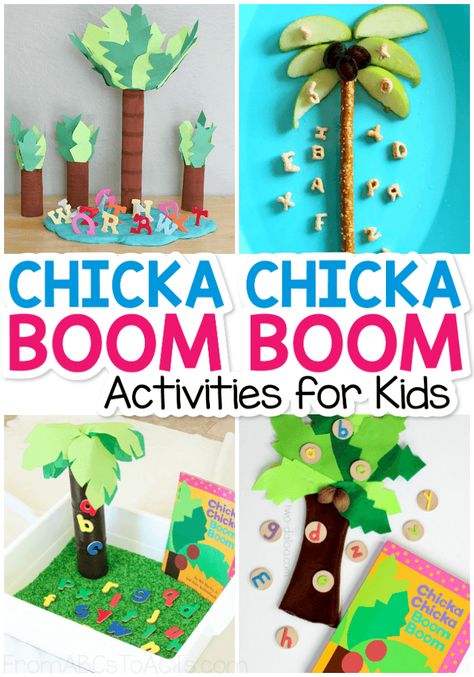 Chicka Chicka Boom Boom Activities for Kids Sensory Phonics, Chicka Chicka Boom Boom Activities, Homeschool Materials, Chicka Chicka Boom Boom, Chicka Chicka, Abc Activities, Preschool Literacy, Alphabet Crafts, Letter Activities