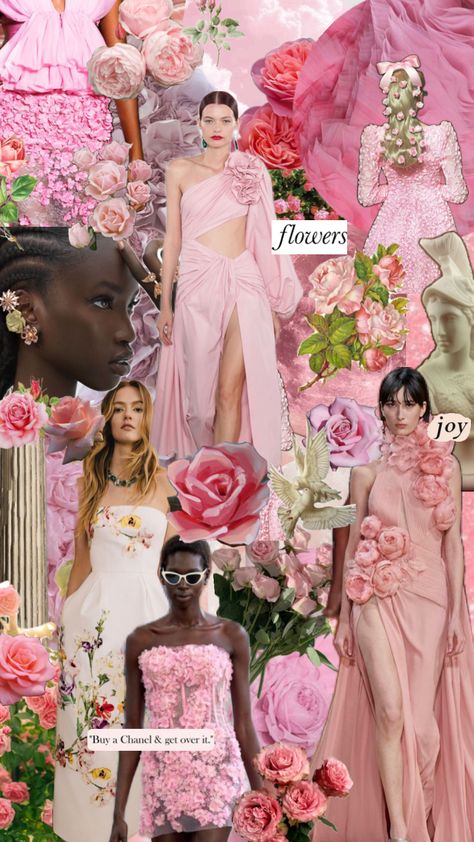 Trend: roses #fashion #pink #runway #spring #roses #floral Roses Fashion, Pink Runway, Fashion Trending Moodboard, Spring Roses, Fashion Design Portfolio, Mood Board Fashion, Spring Fashion Trends, Fashion Sewing Pattern, Fashion Sewing