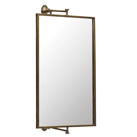 Williston Forge Belding Swivel Distressed Accent Mirror & Reviews | Wayfair Rectangle Wall Mirror, Lodge Homes, House Redesign, Full Length Mirror Wall, Small Bathroom Makeover, Amber Interiors, Accent Mirror, Tiny Bathroom, Mirrors Wayfair