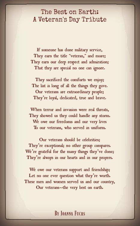 The Best On Earth:A Veteran's Day Tribute-Joanna Fuchs | Honoring Those Who Walk In Selflessness Veterans Day Poems, Veterans Poems, Veterans Day Speeches, What Is A Veteran, Veterans Day Poem, Military Letters, Veterans Day Quotes, Veteran Quotes, Newsletter Ideas